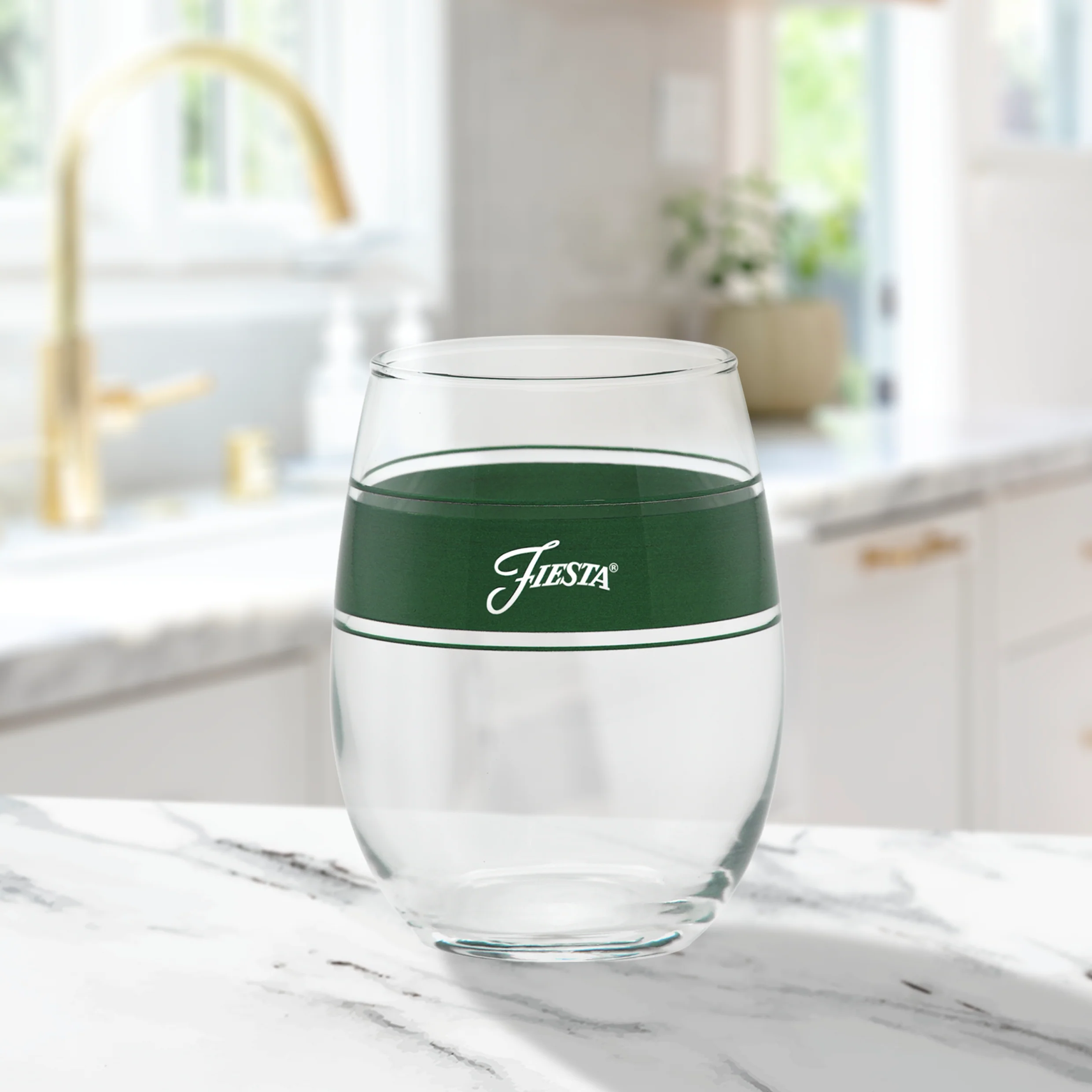 15 oz. Fiesta® Frame Stemless Wine Jade – Set of 4 - Image 2