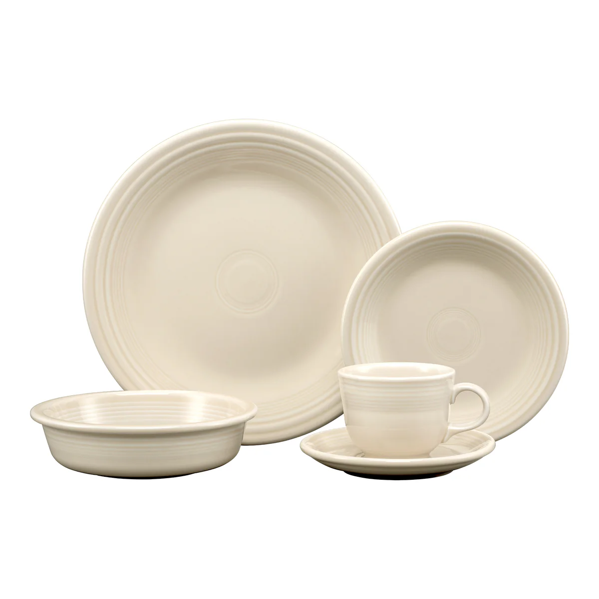 New Retired Linen Classic Rim 5-Piece Place Setting, Service for 1