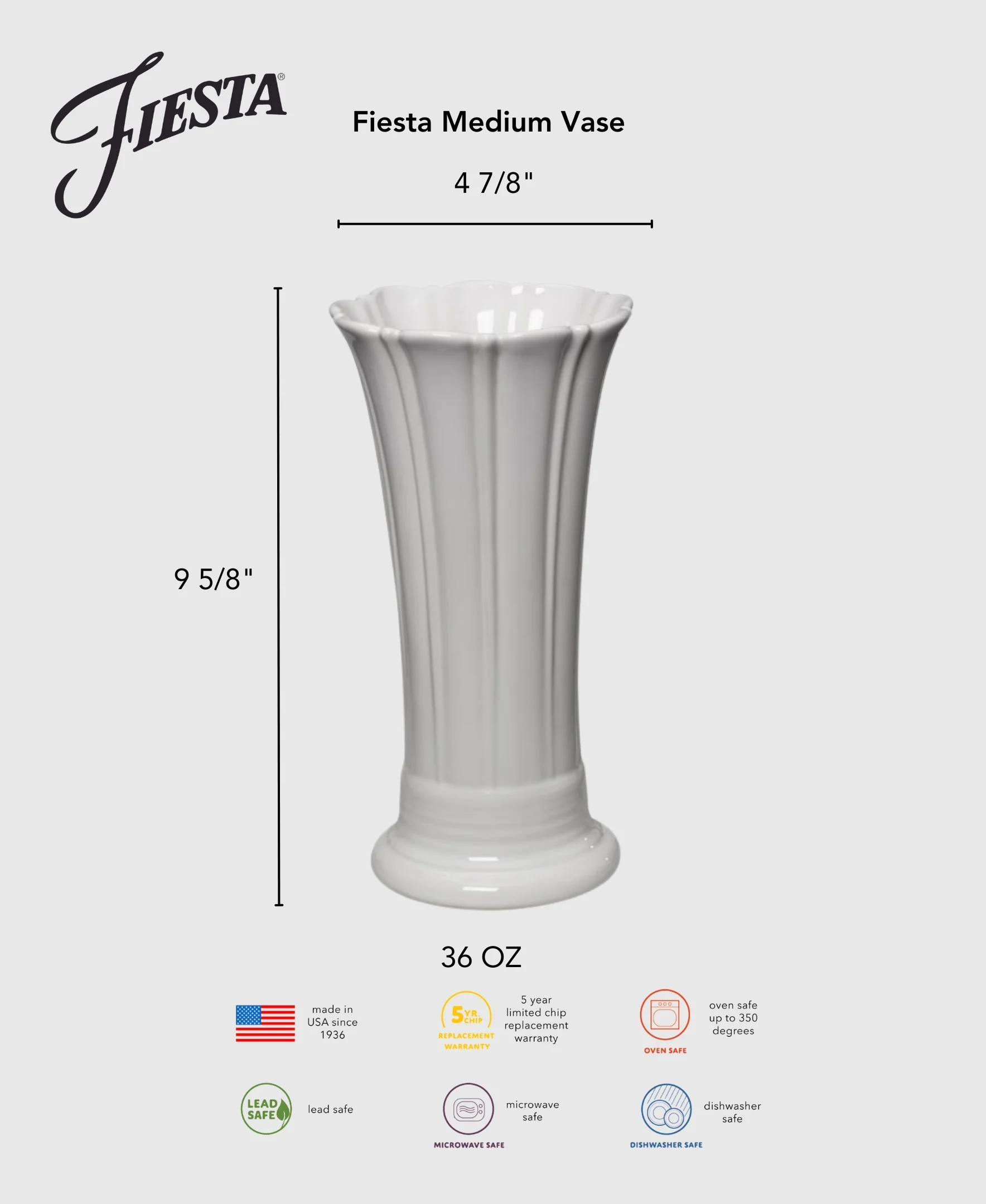 Fiesta 9 5/8 Inch Medium Vase - Image 8