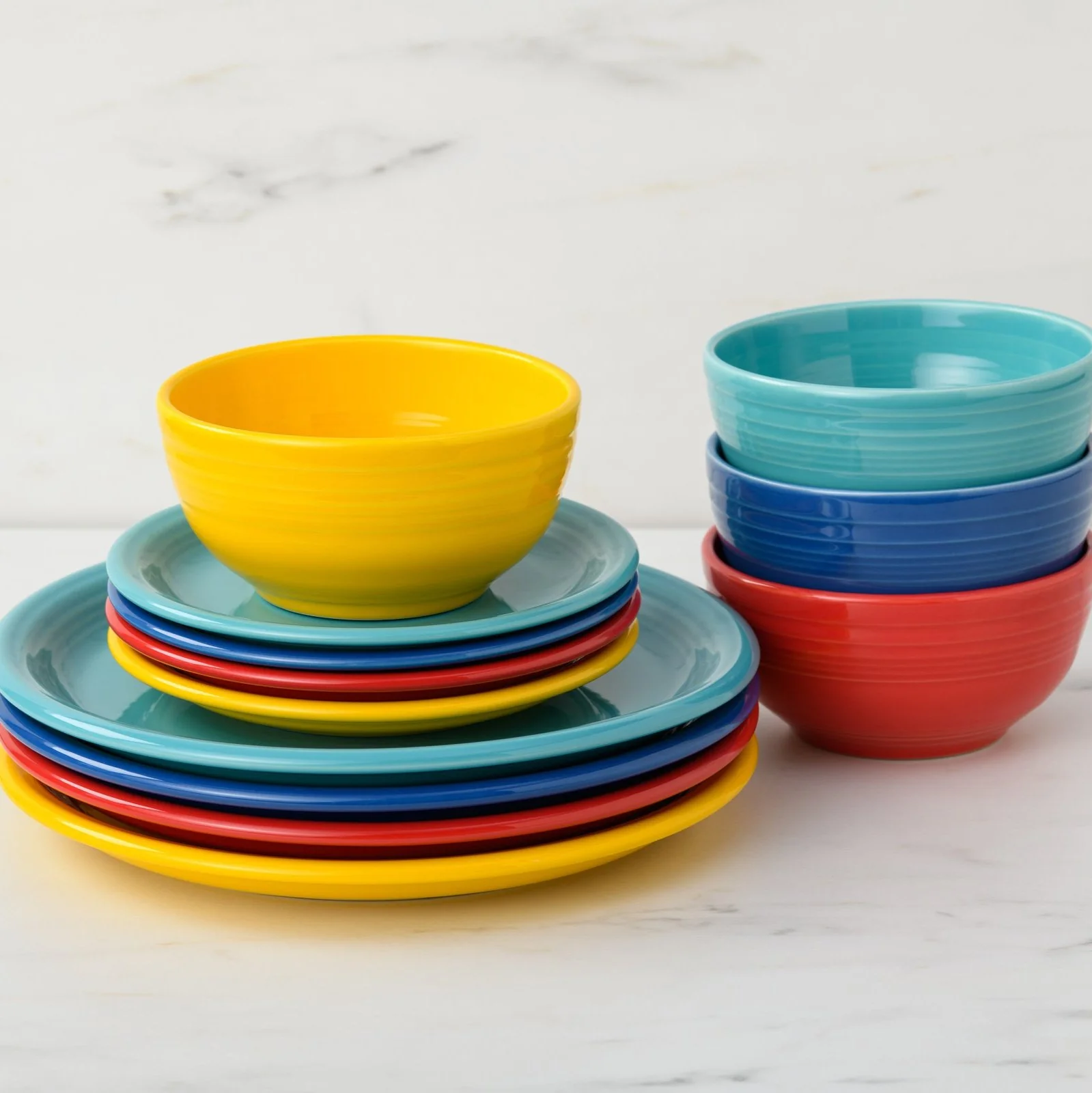 Mixed Vibrant Bistro Coupe 12-Piece Dinnerware Set, Service for 4 - Image 2